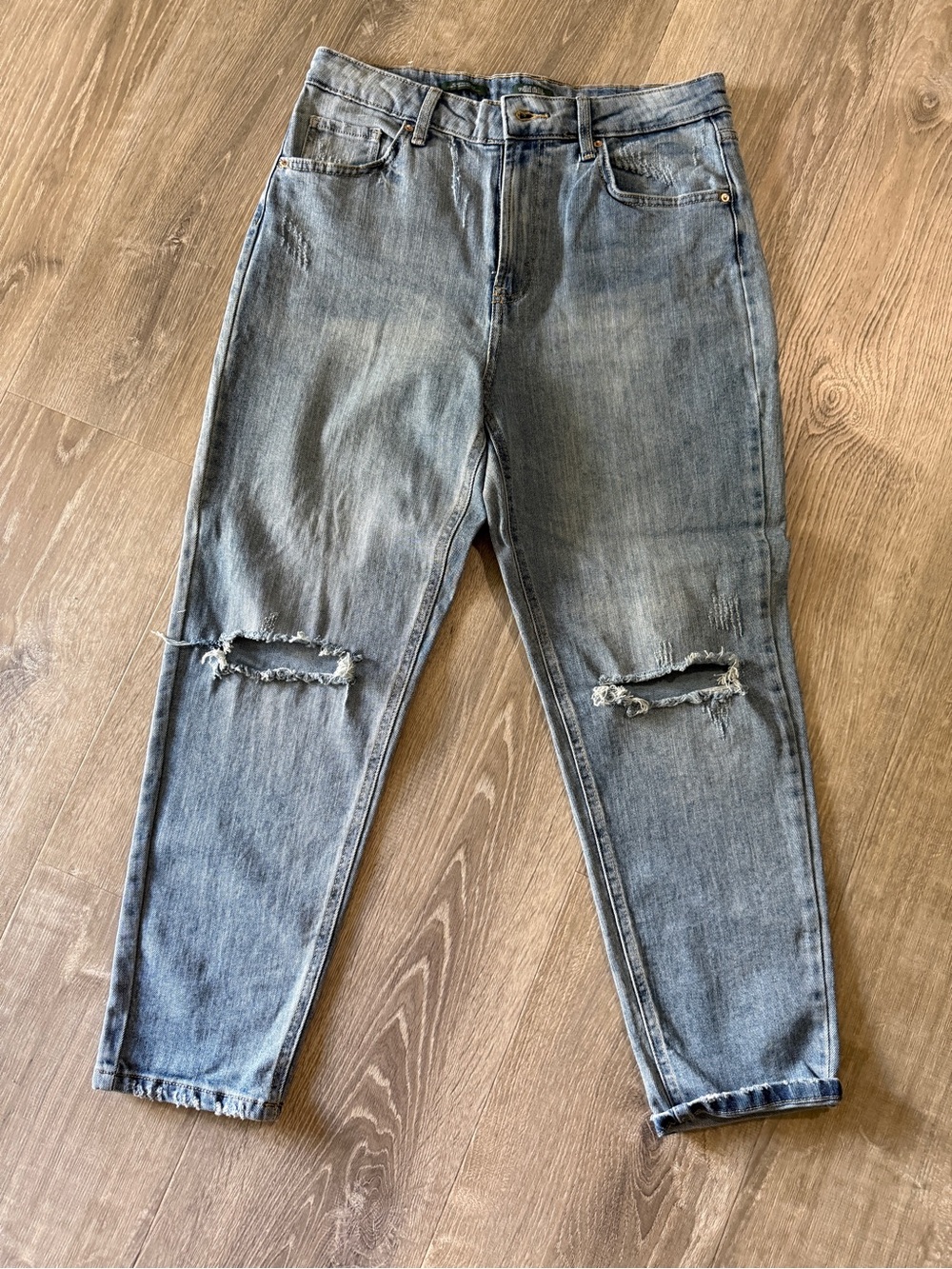 wild fable Women's Light Blue Distressed Relaxed Jeans